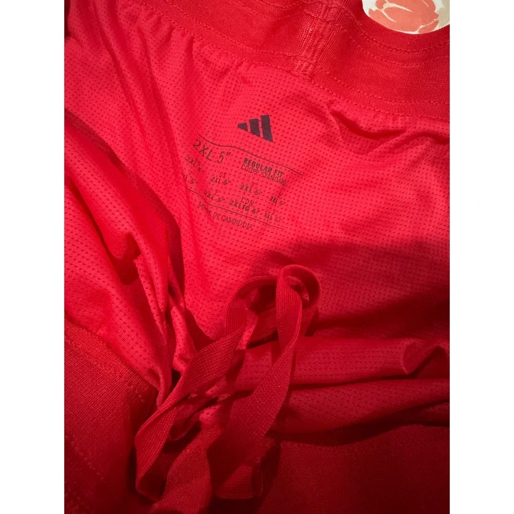 Adidas Running Shorts Climacool Men 2XL Red 5 Inch Inseam Athletic Gym